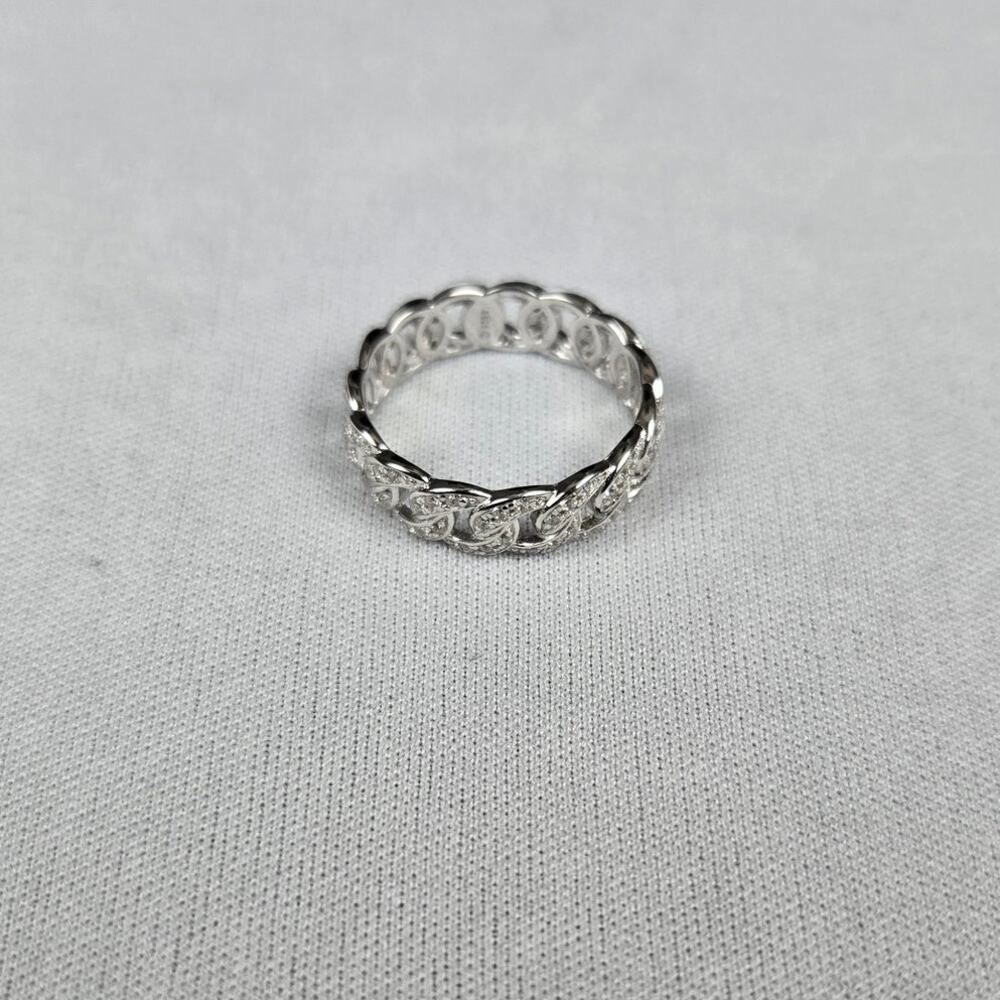 Silver Ring Miami Cuban 925 Silver Moissanite